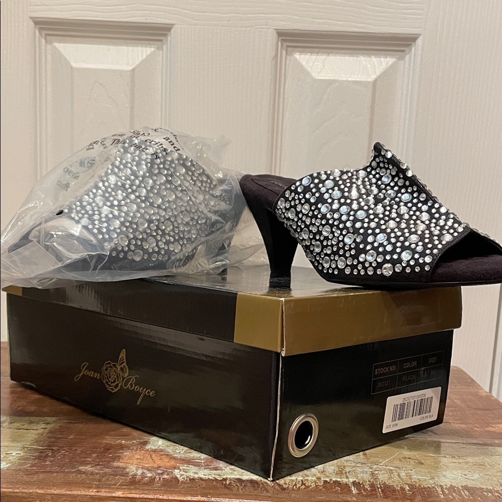 Joan Boyce Black and Silver Heels